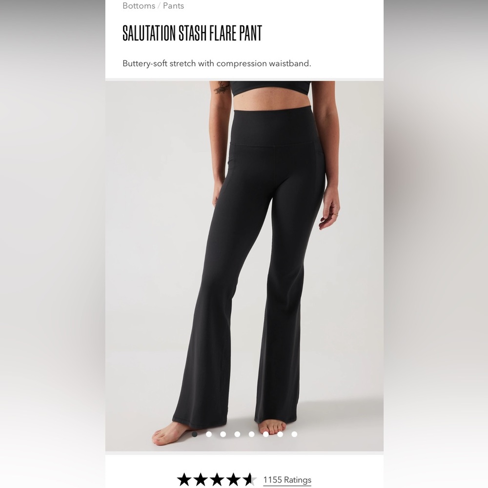 Athleta salutation stash flare, worn 2x, black high waist, super flatttering!